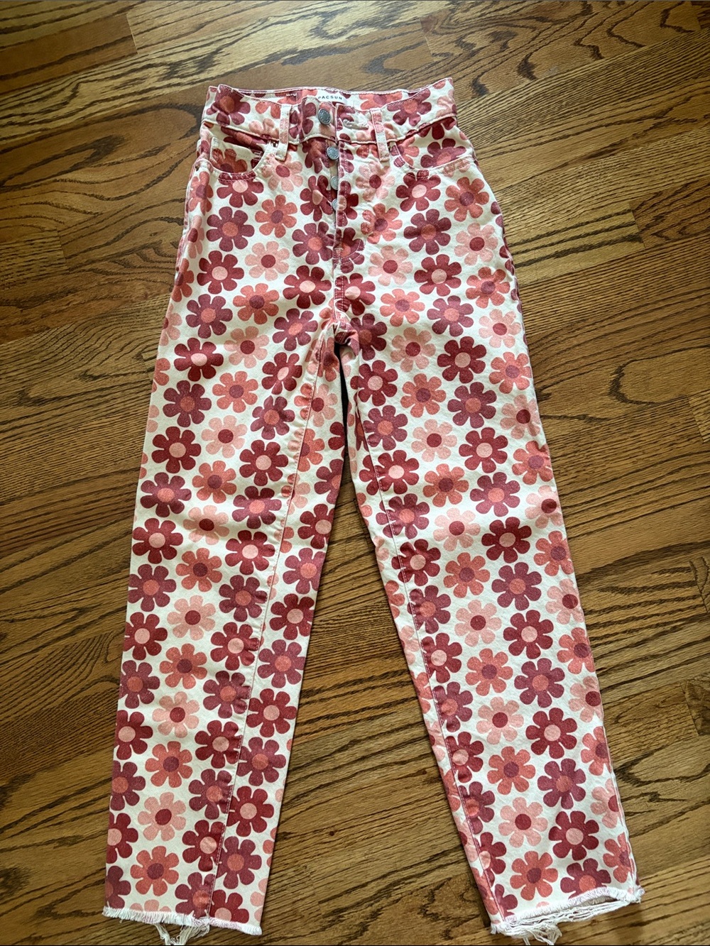 PacSun Pink Floral High-Rise Jeans